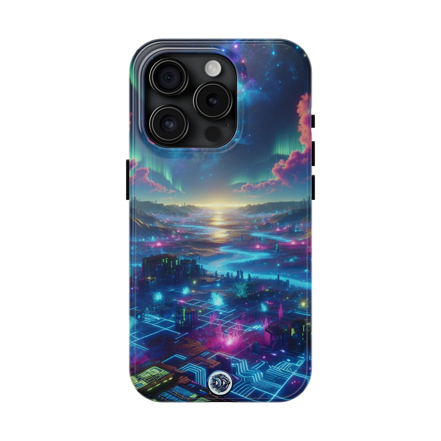Cosmic Aurora Futuristic Cityscape Case