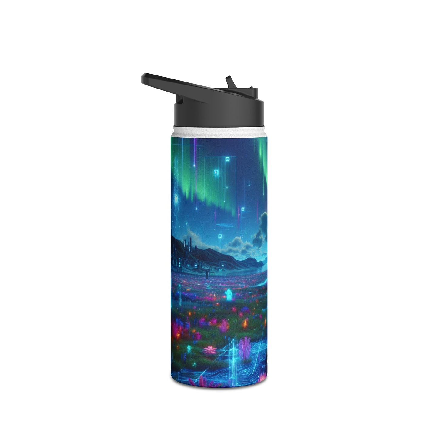 Futuristic Cityscape Water Bottle