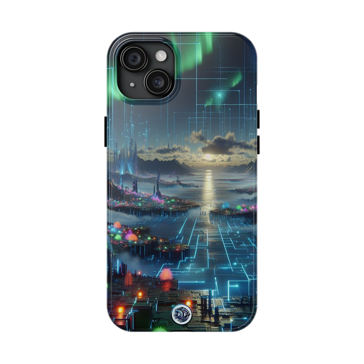 Futuristic Cityscape Aurora Phone Case