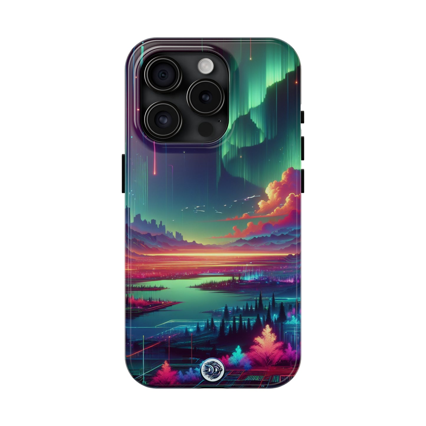 Neon Aurora Landscape Phone Case