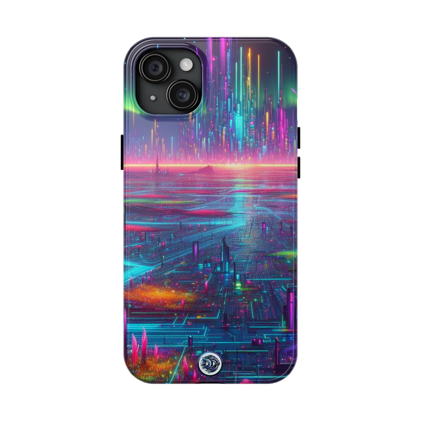 Neon Cityscape Protective Phone Case