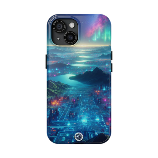Futuristic Cityscape Aurora Phone Case