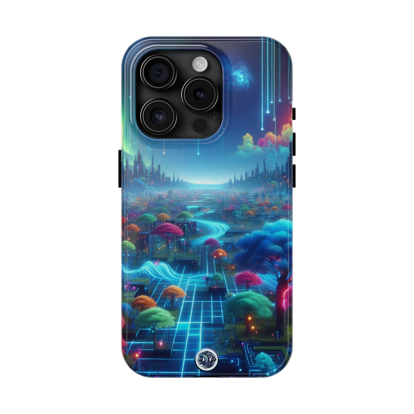 Futuristic City Aurora Phone Case