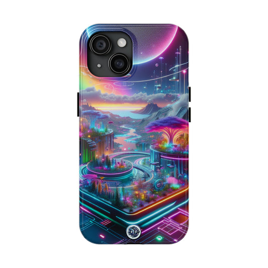 Futuristic Neon Landscape Phone Case