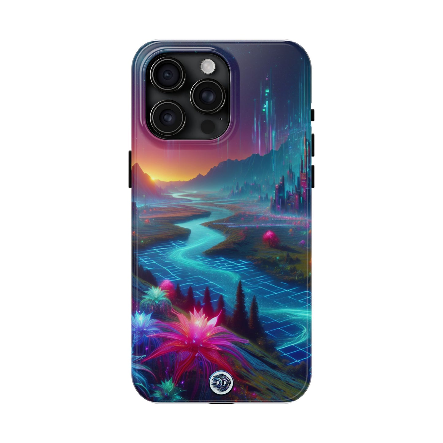 Futuristic Cityscape Neon Phone Case