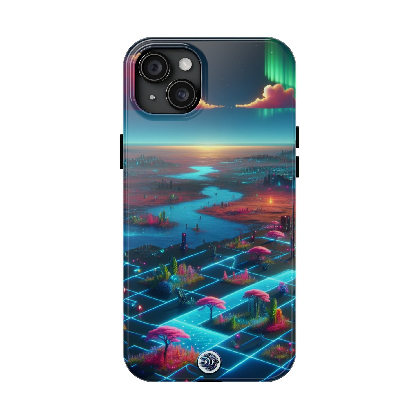 Futuristic Neon Landscape Phone Case