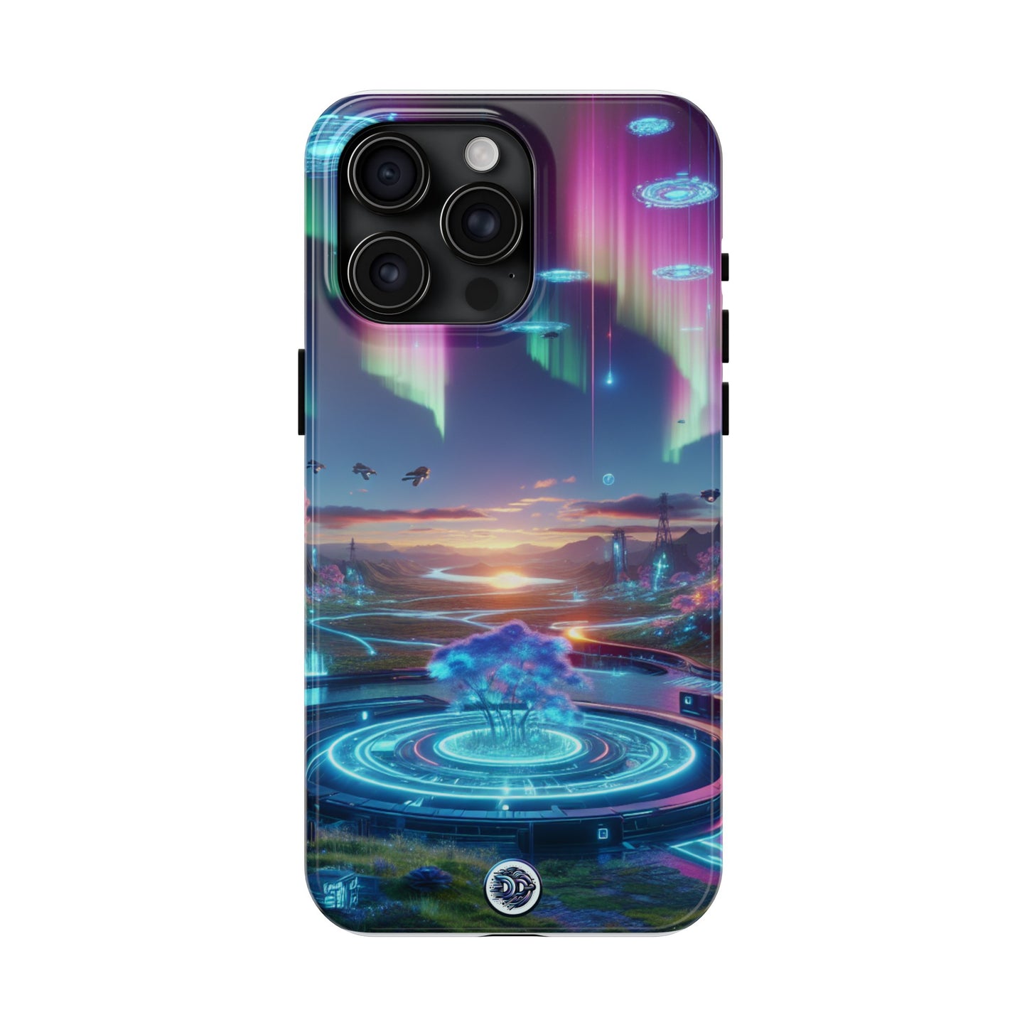 Futuristic Aurora Landscape Phone Case