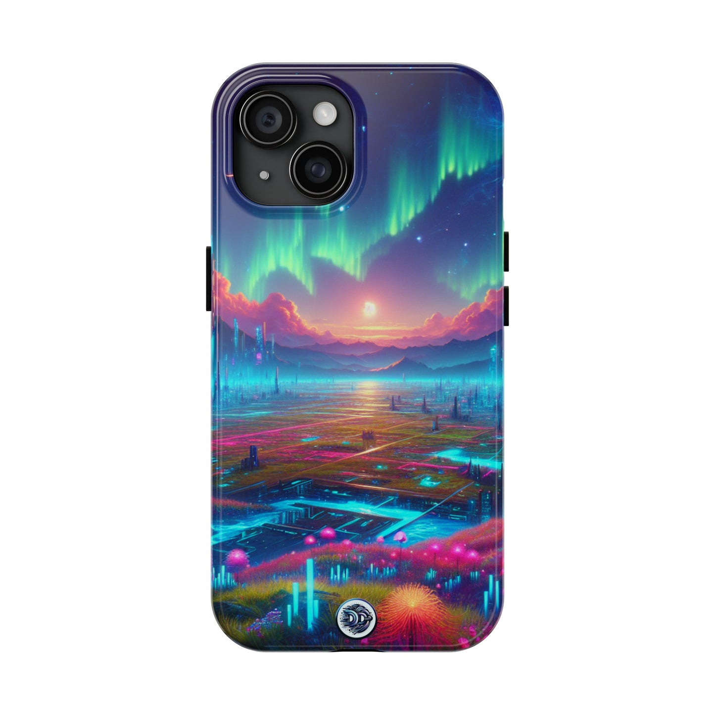 Futuristic City Aurora Phone Case