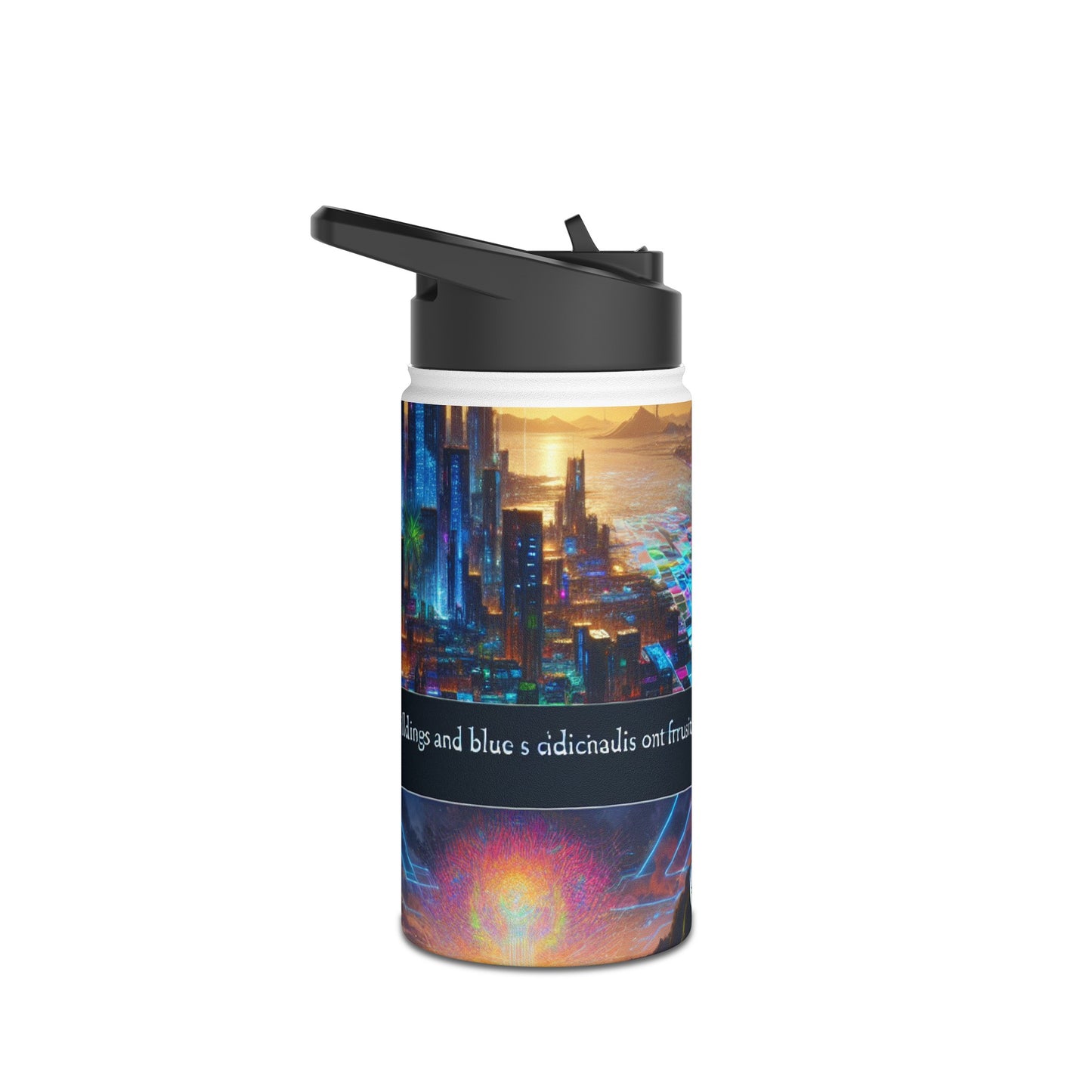Futuristic Cityscape Bottle