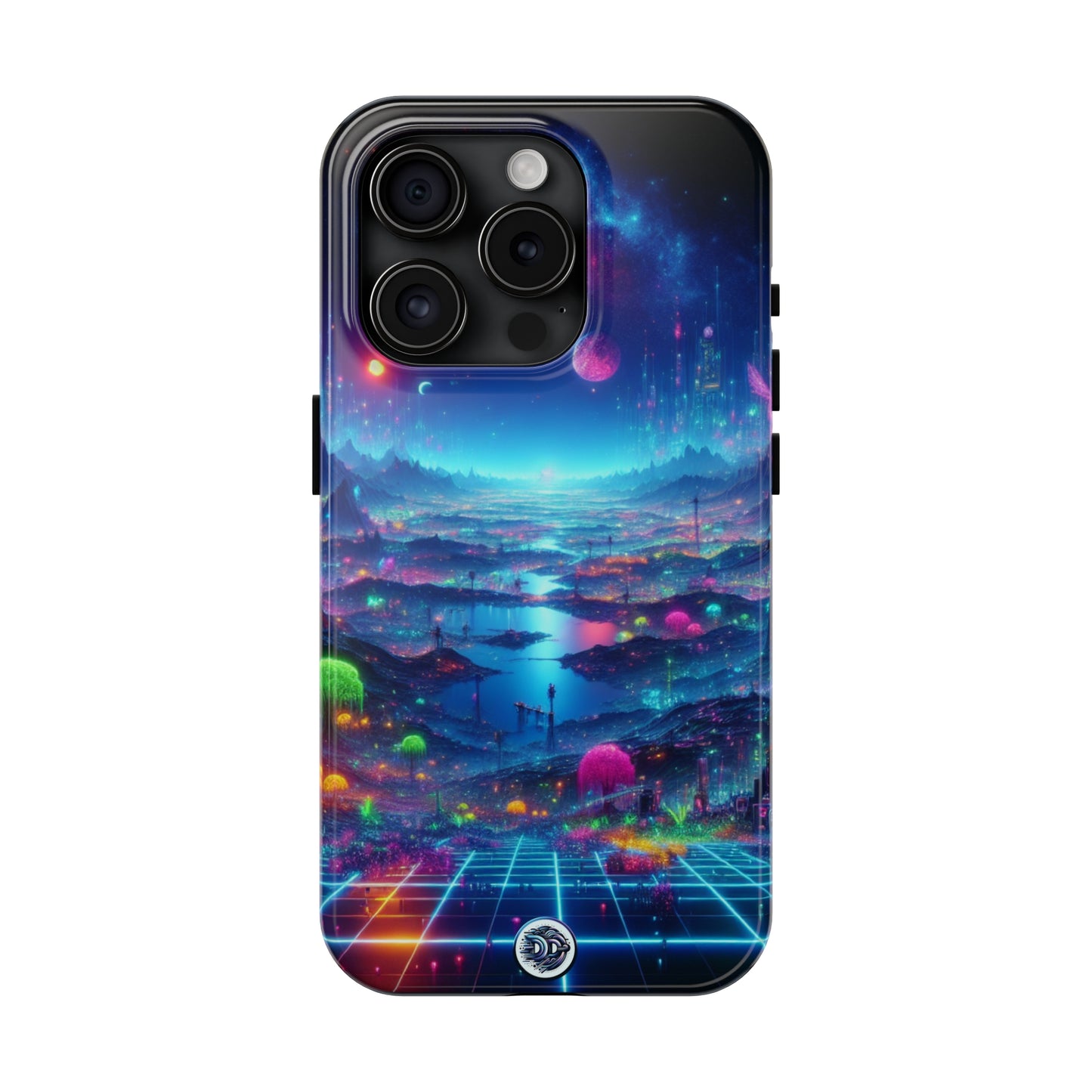 Vibrant Cyberpunk Landscape Phone Case