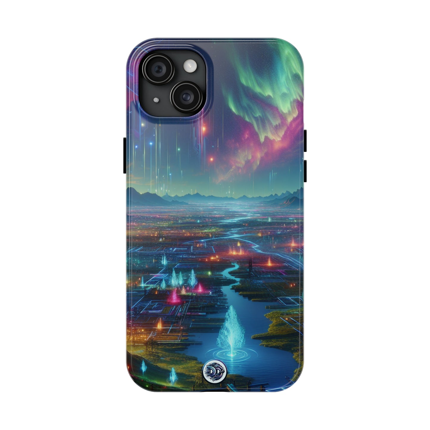Futuristic Cityscape Aurora Phone Case