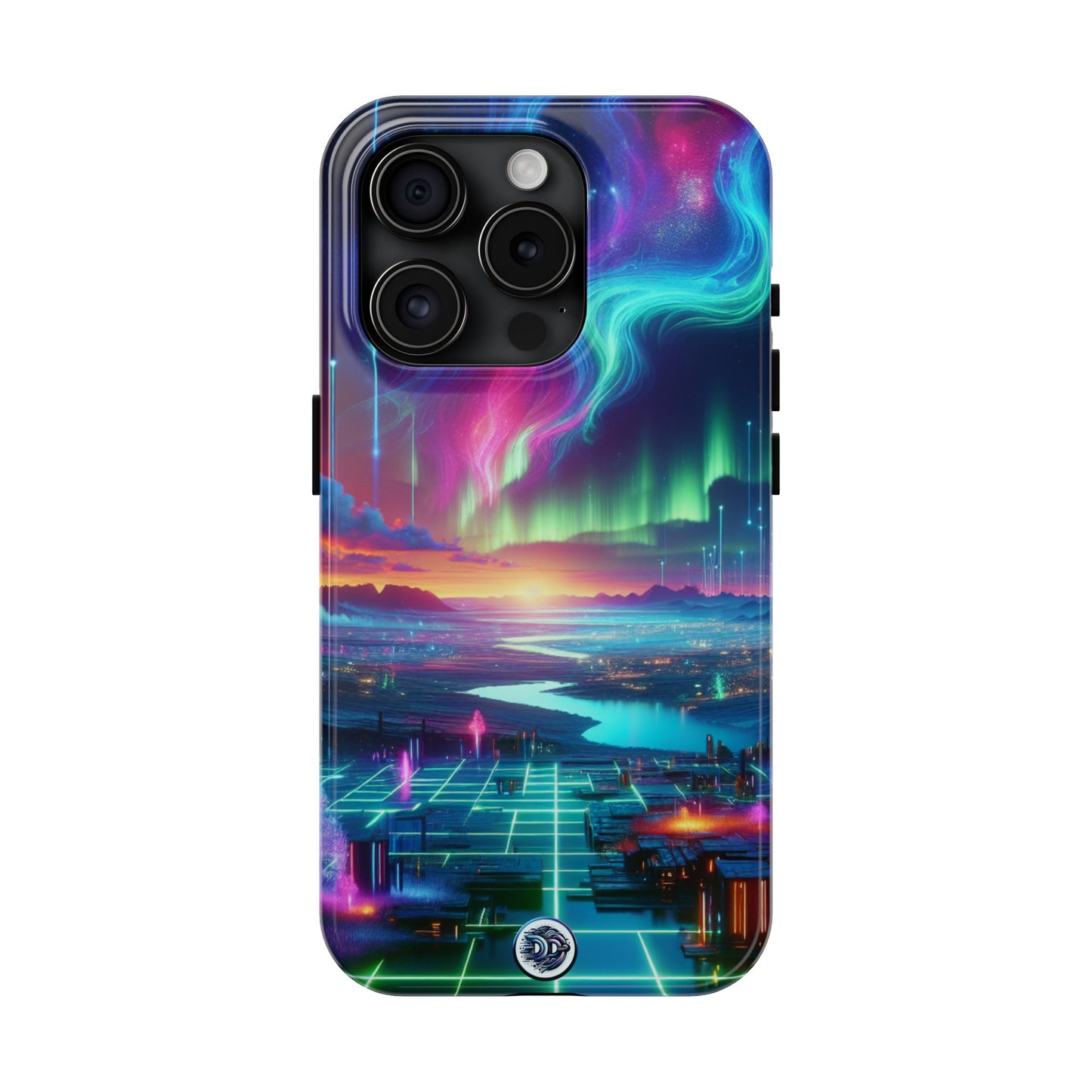 Neon Aurora Landscape Phone Case