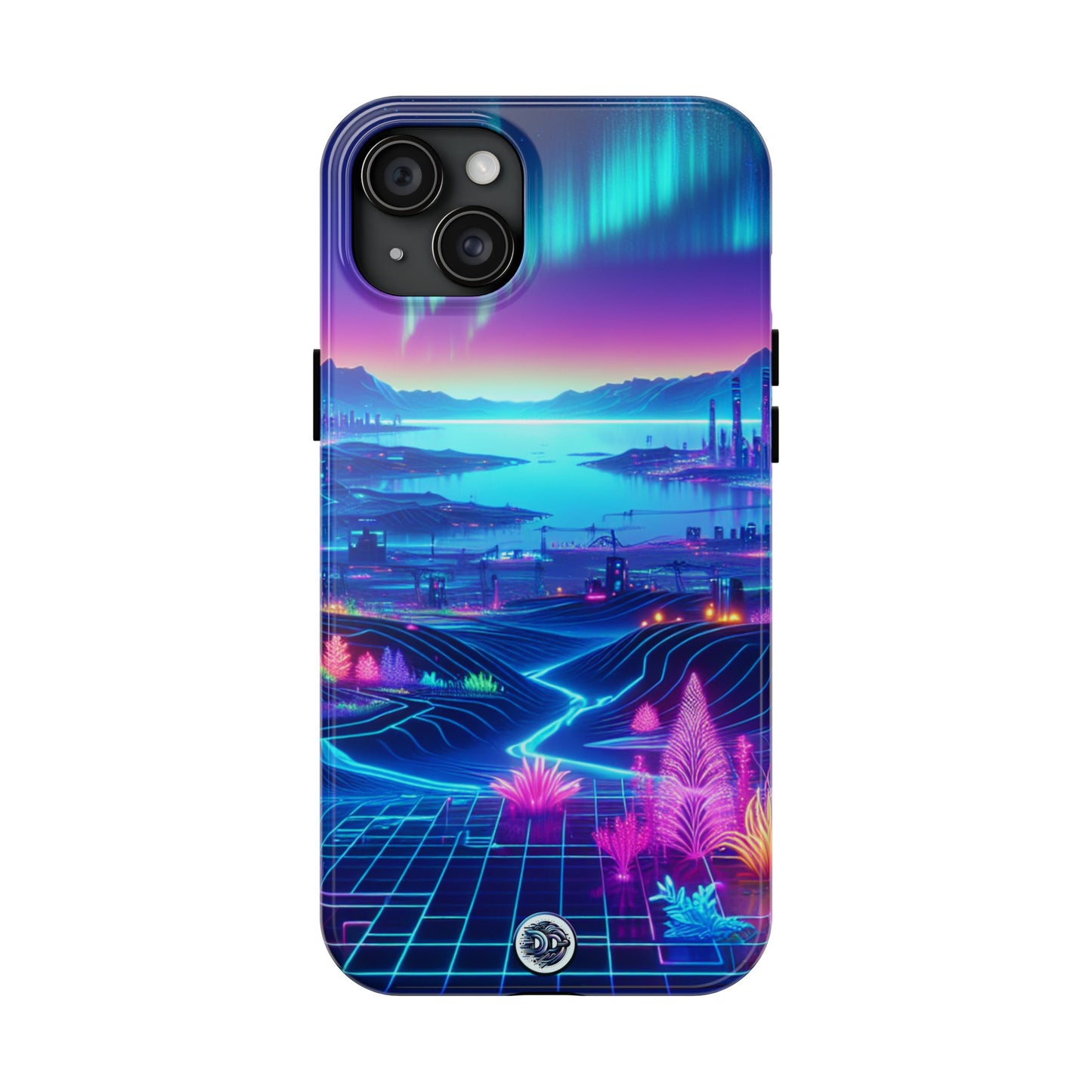 Neon Aurora Cityscape Phone Case