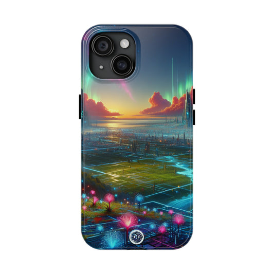 Futuristic Cityscape Aurora Phone Case