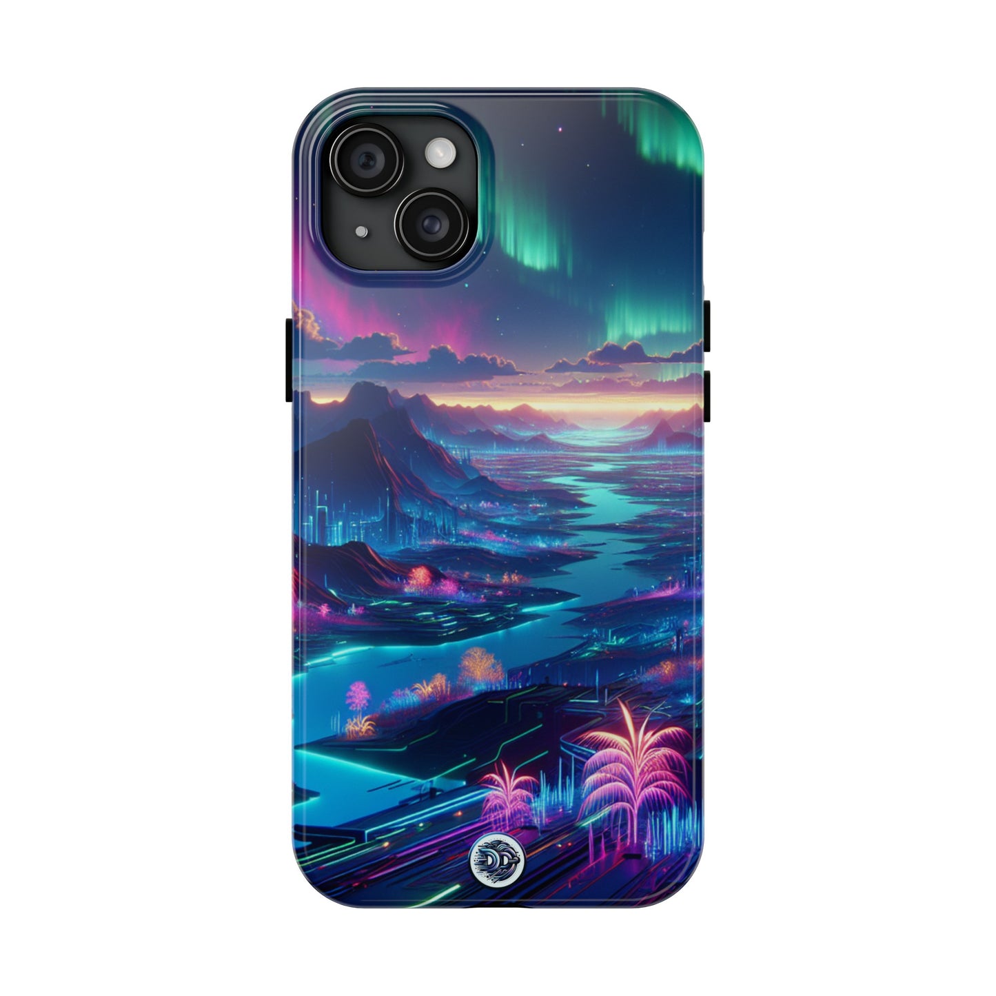 Neon Aurora Landscape Phone Case