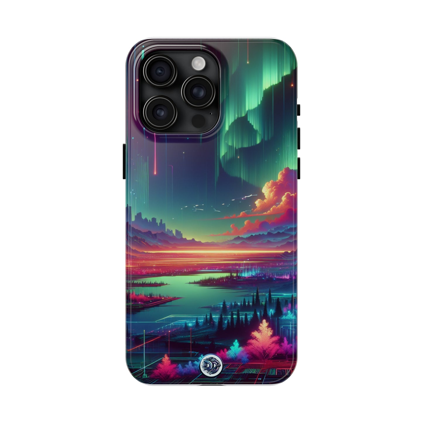 Neon Aurora Landscape Phone Case