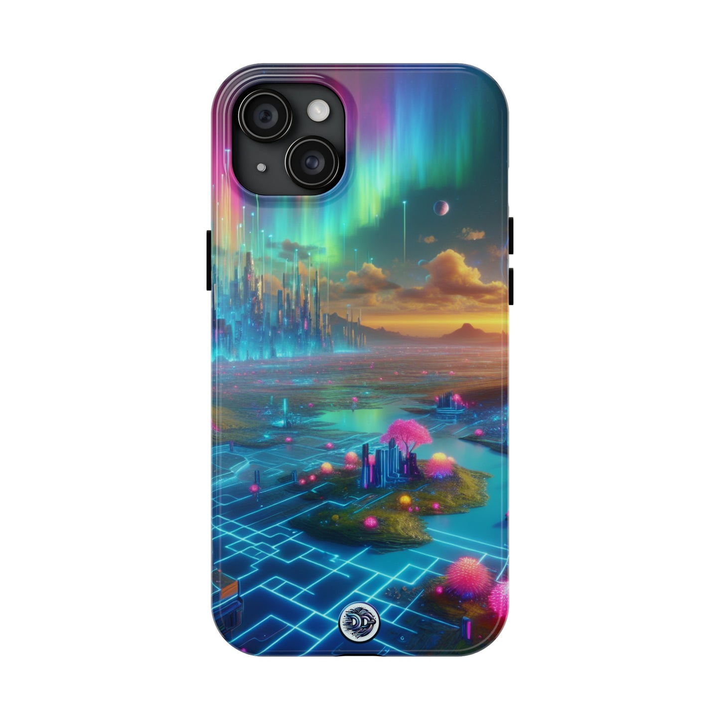 Futuristic City Aurora Phone Case
