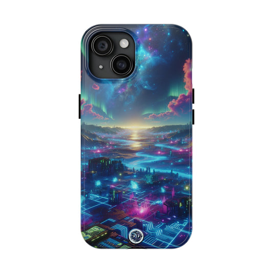 Cosmic Aurora Futuristic Cityscape Case