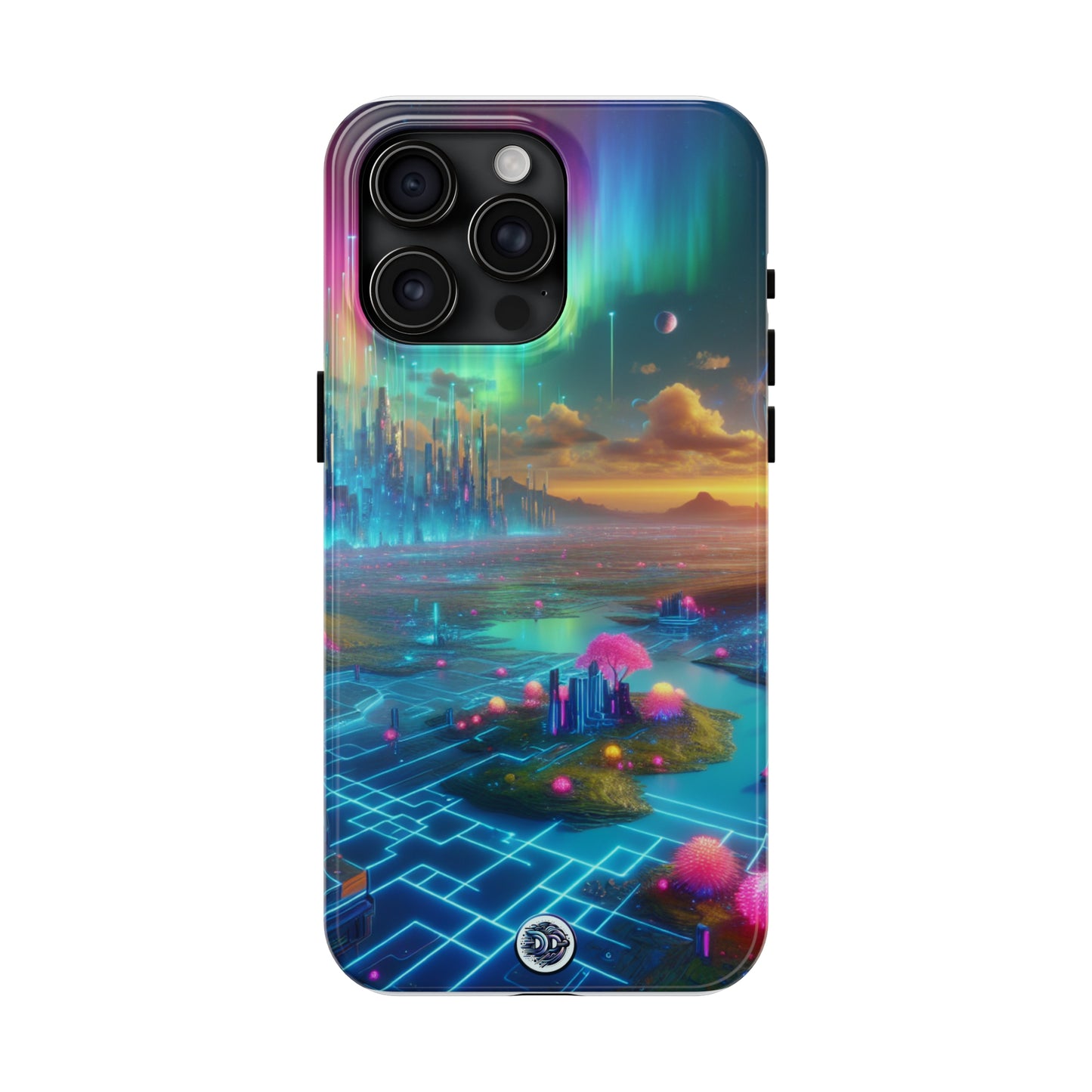 Futuristic City Aurora Phone Case