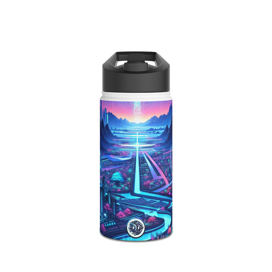 Futuristic Cityscape Water Bottle