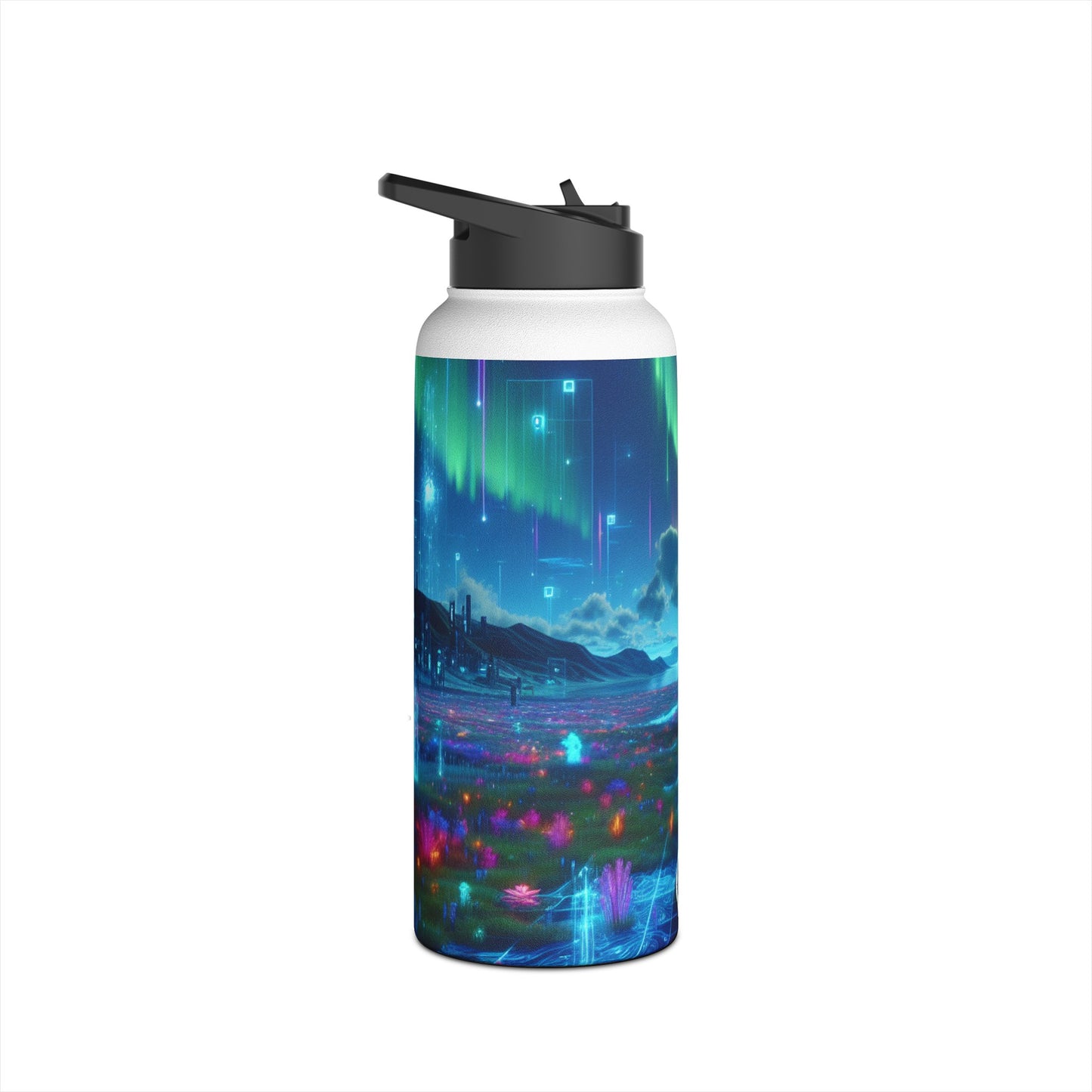 Futuristic Cityscape Water Bottle