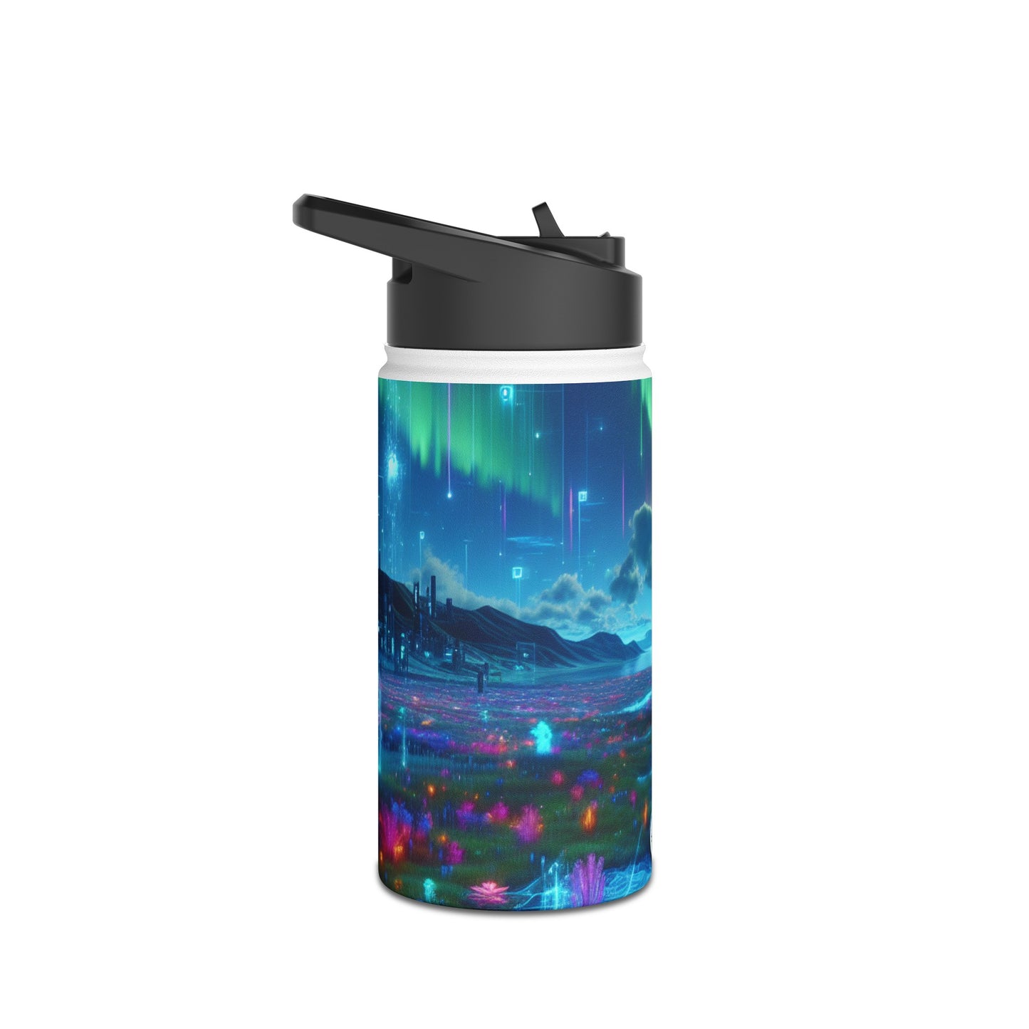 Futuristic Cityscape Water Bottle