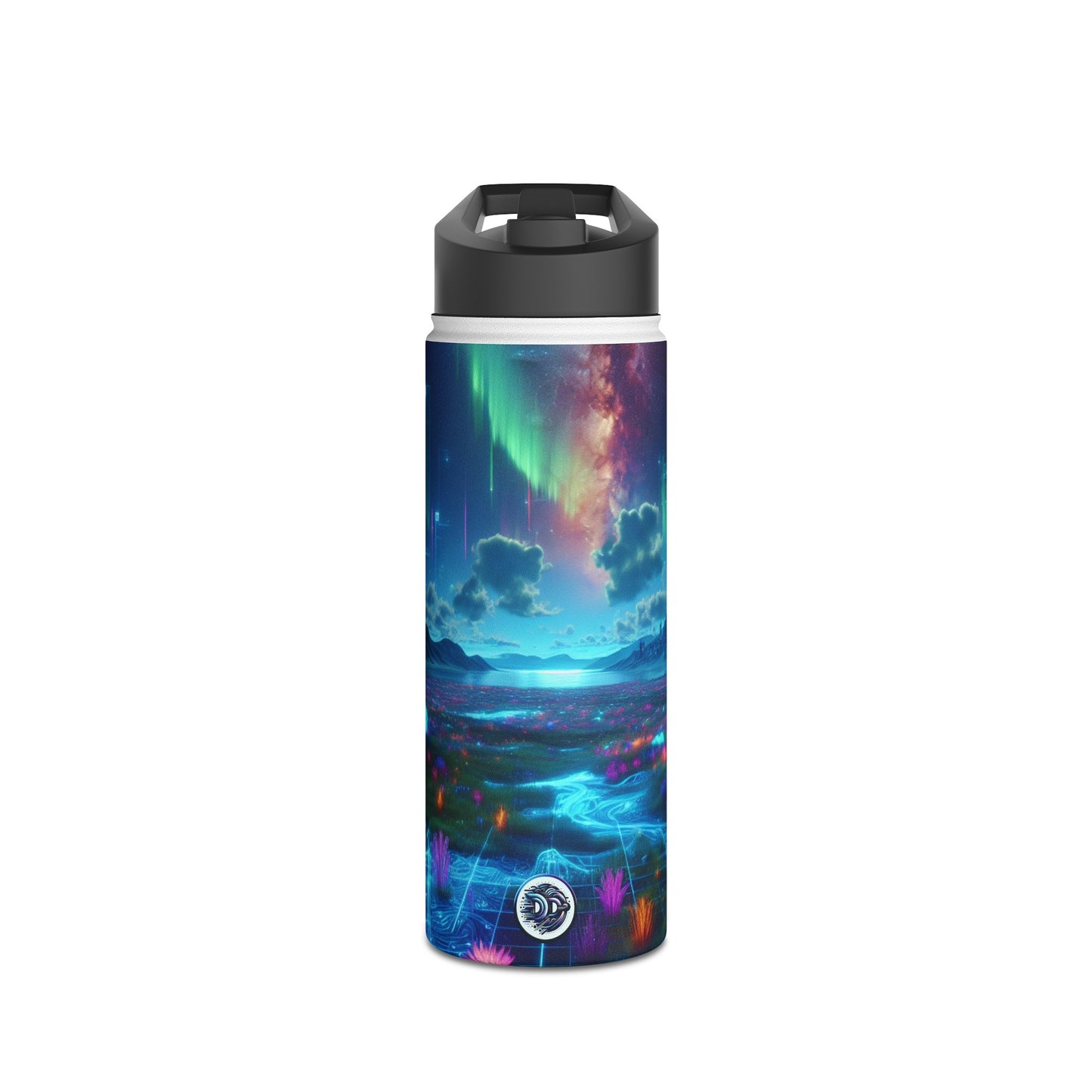 Futuristic Cityscape Water Bottle