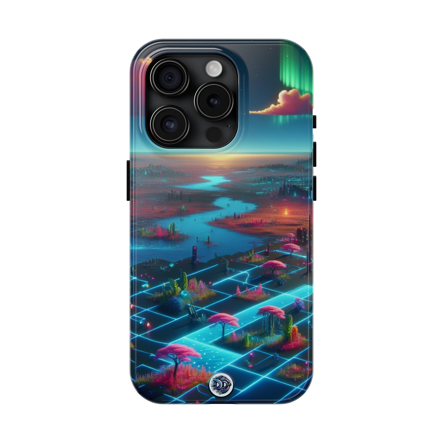 Futuristic Neon Landscape Phone Case