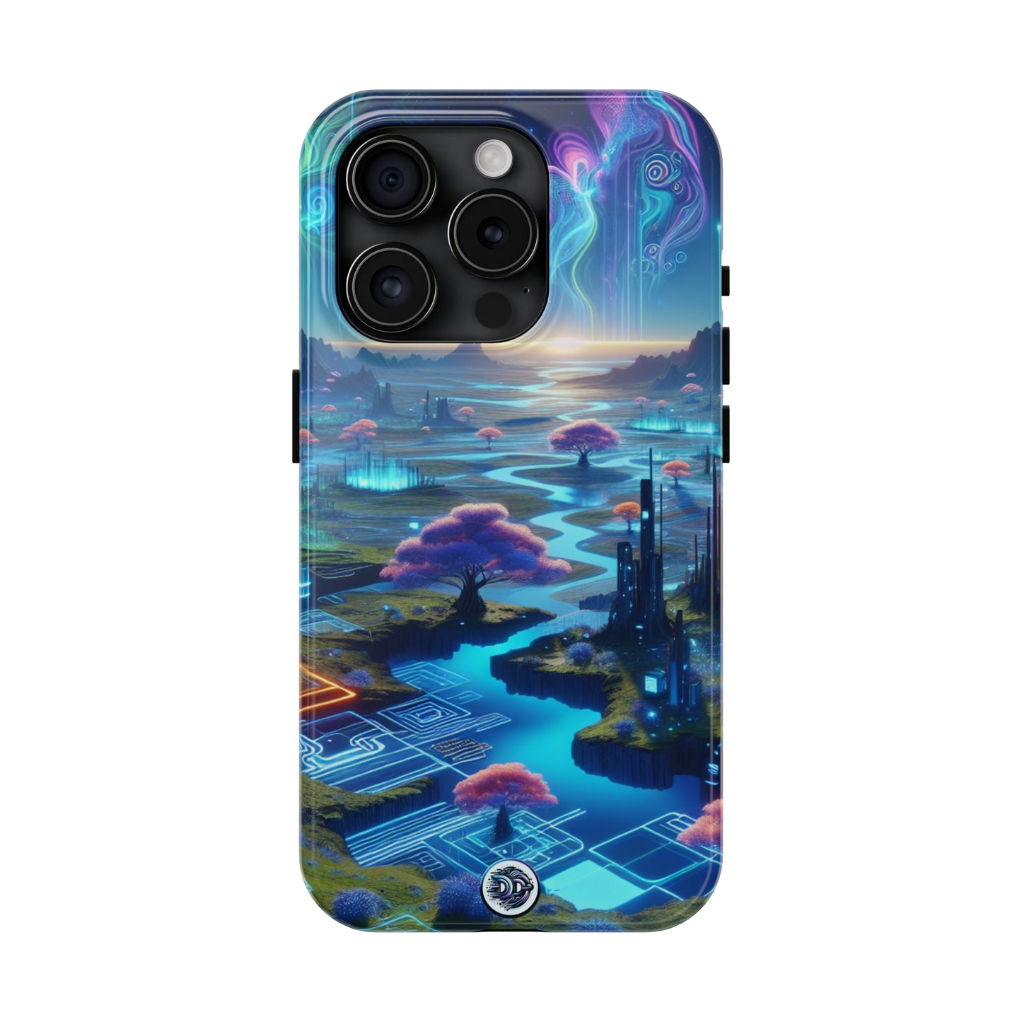 Futuristic Neon Landscape Phone Case