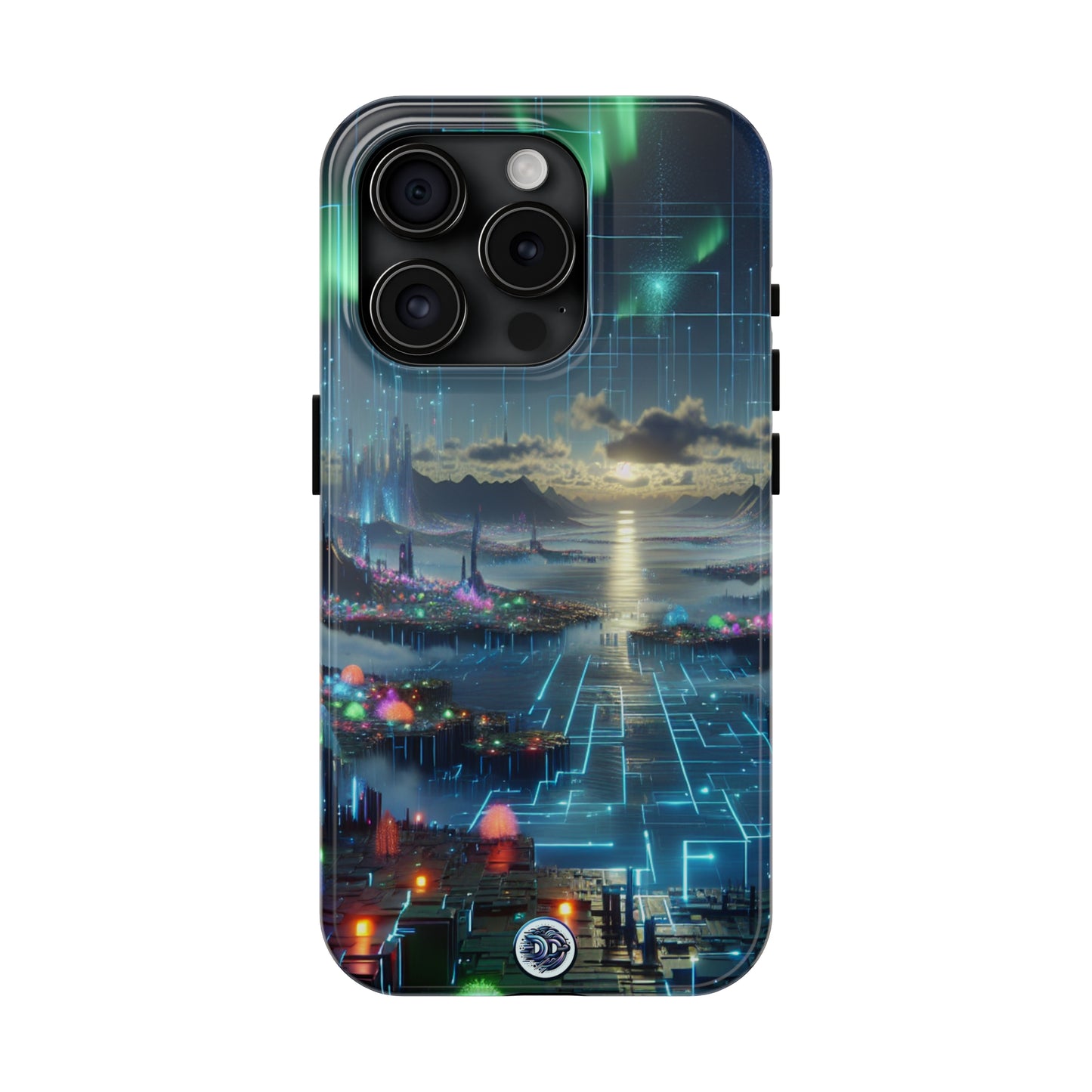 Futuristic Cityscape Aurora Phone Case