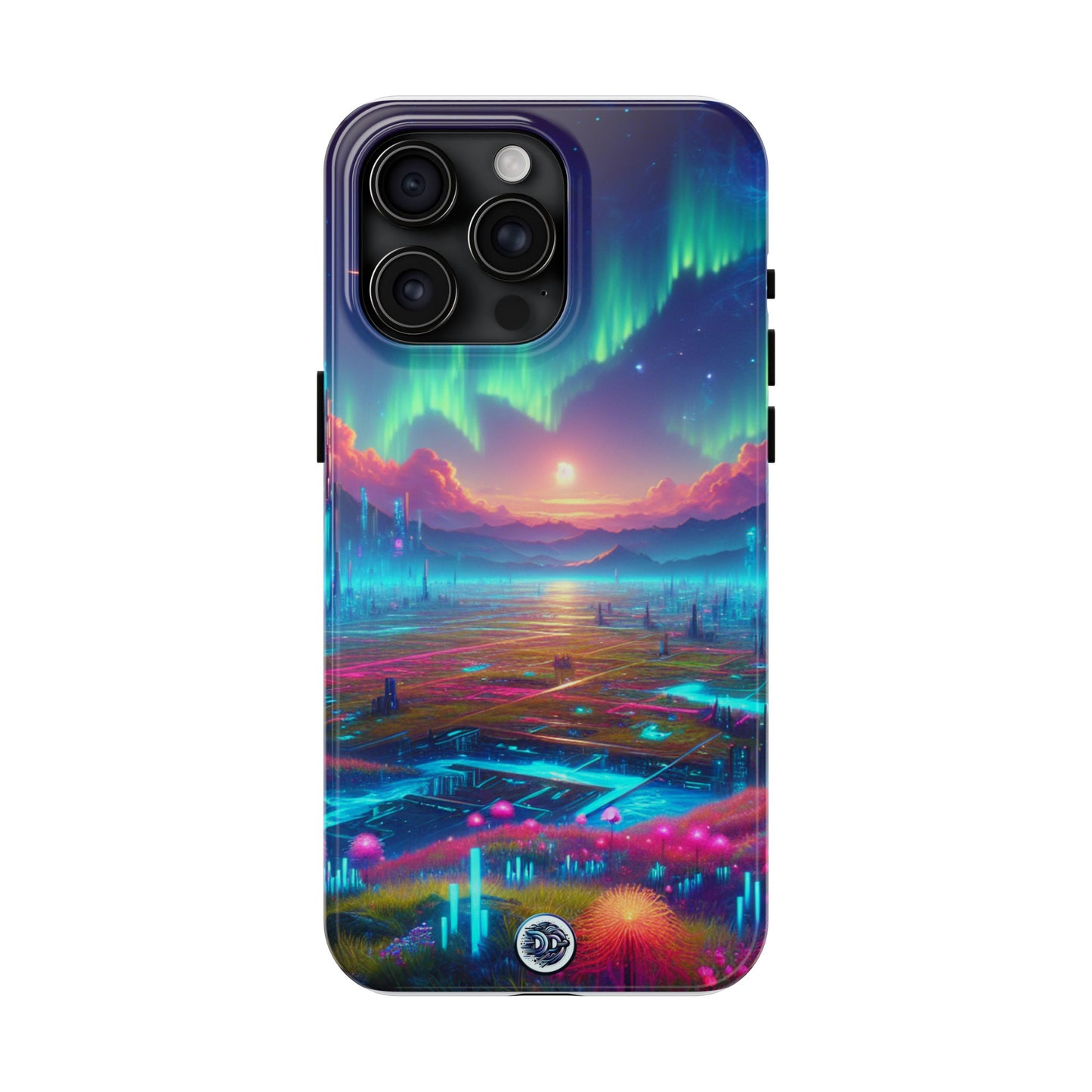 Futuristic City Aurora Phone Case