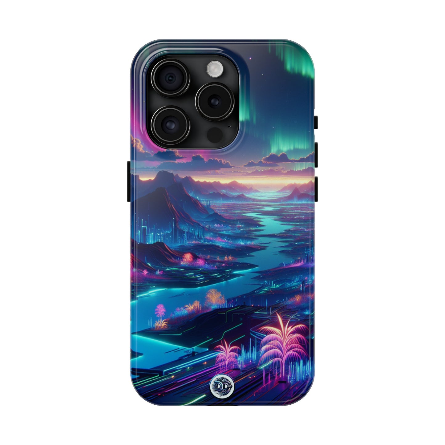 Neon Aurora Landscape Phone Case