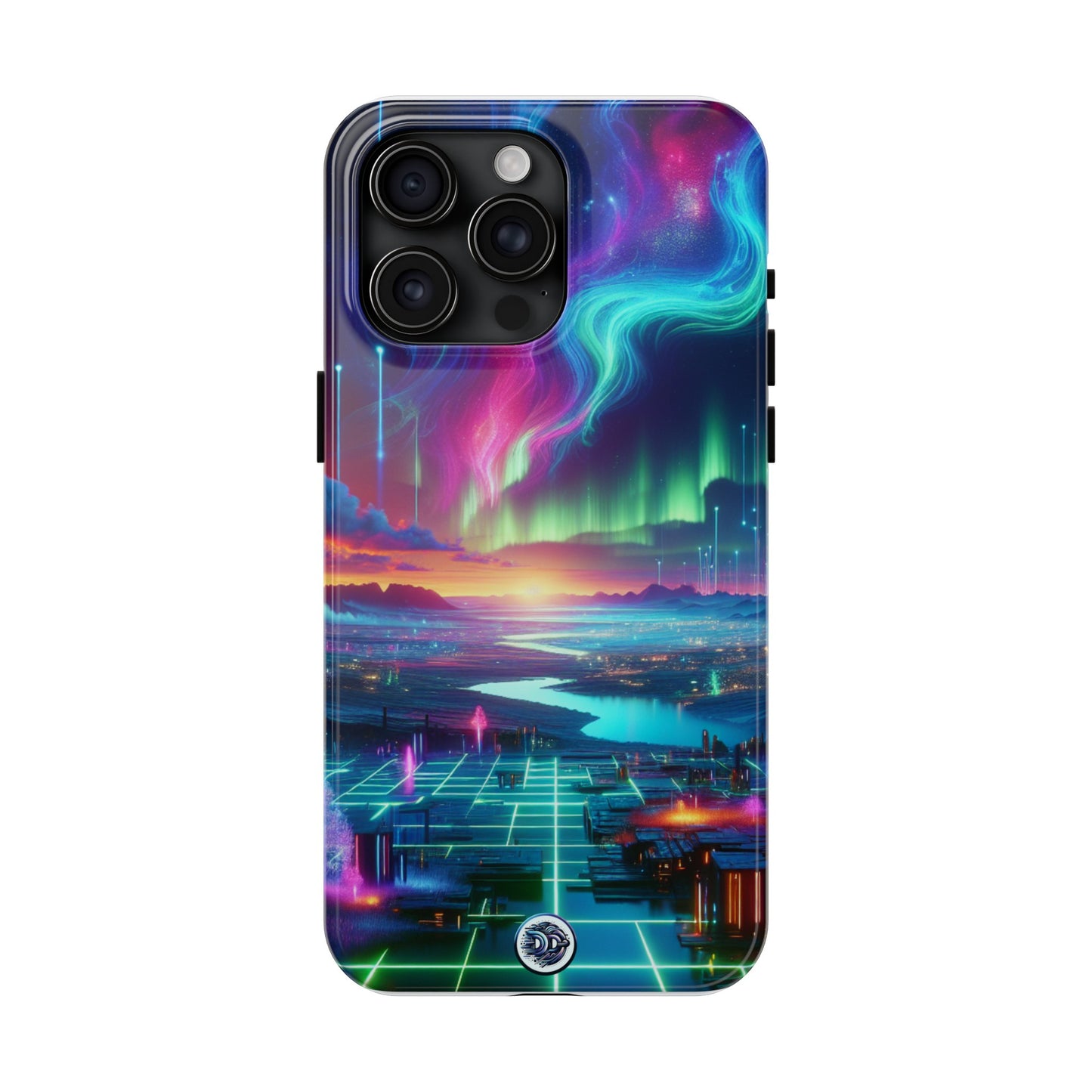 Neon Aurora Landscape Phone Case