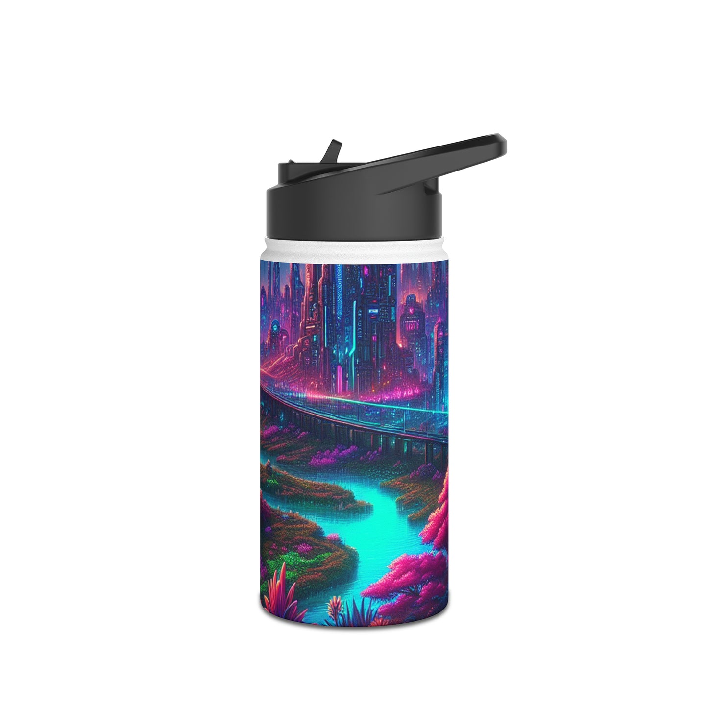 Futuristic Cityscape Bottle