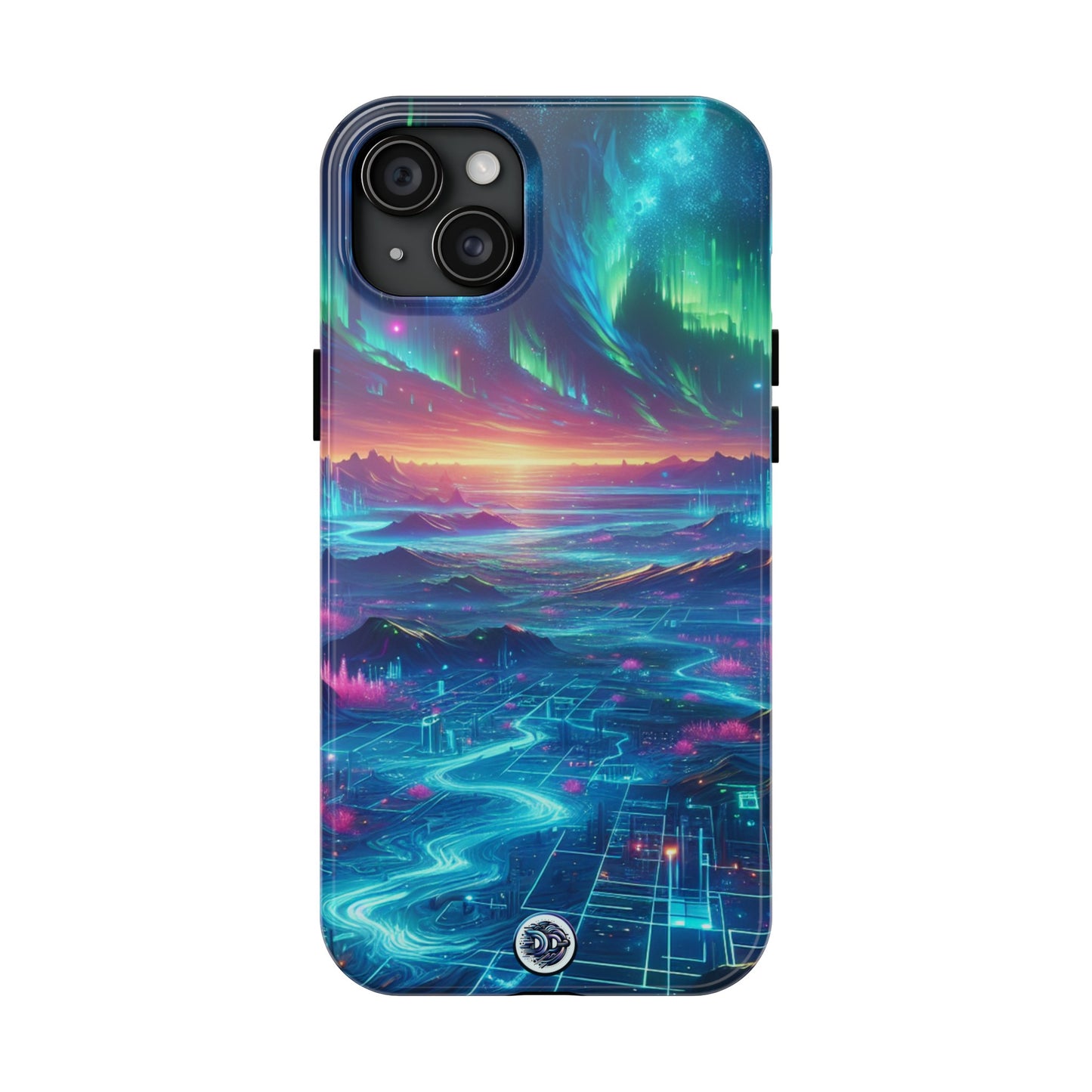 Neon Aurora Landscape Phone Case