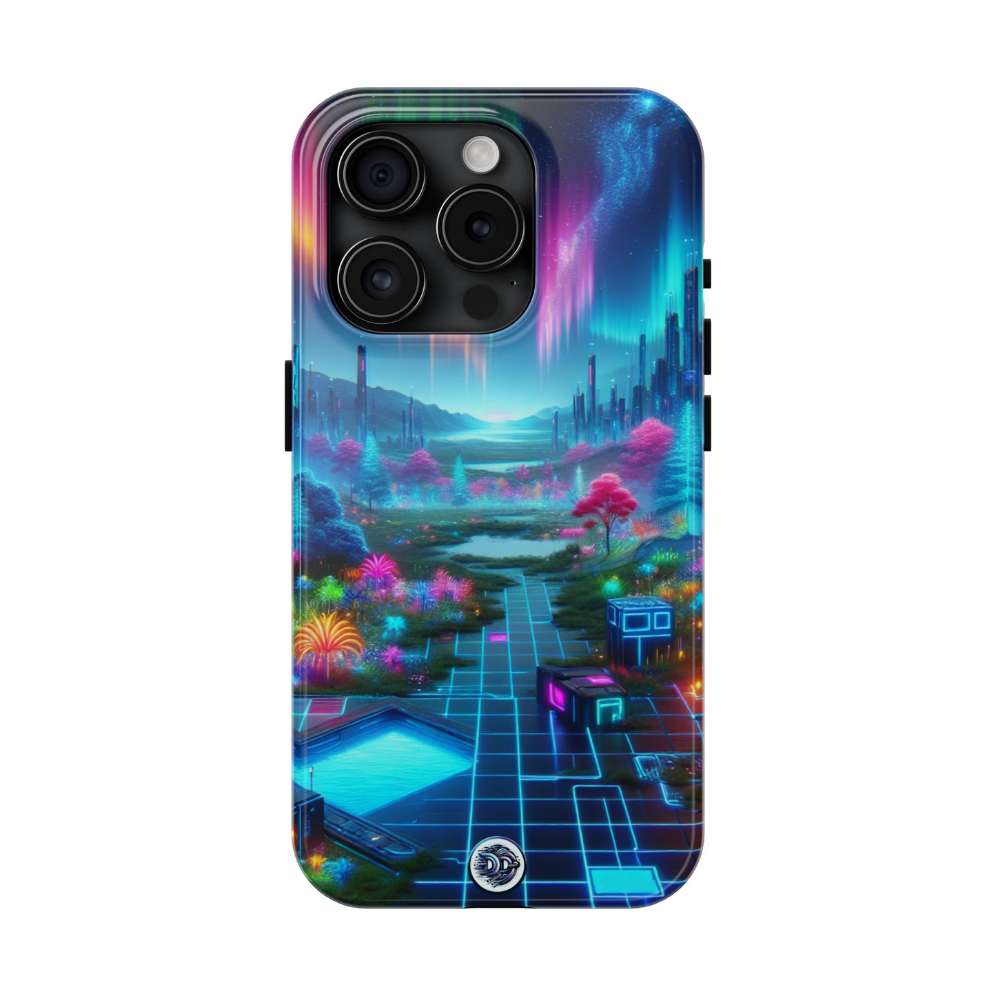 Neon Aurora Futuristic Cityscape Case