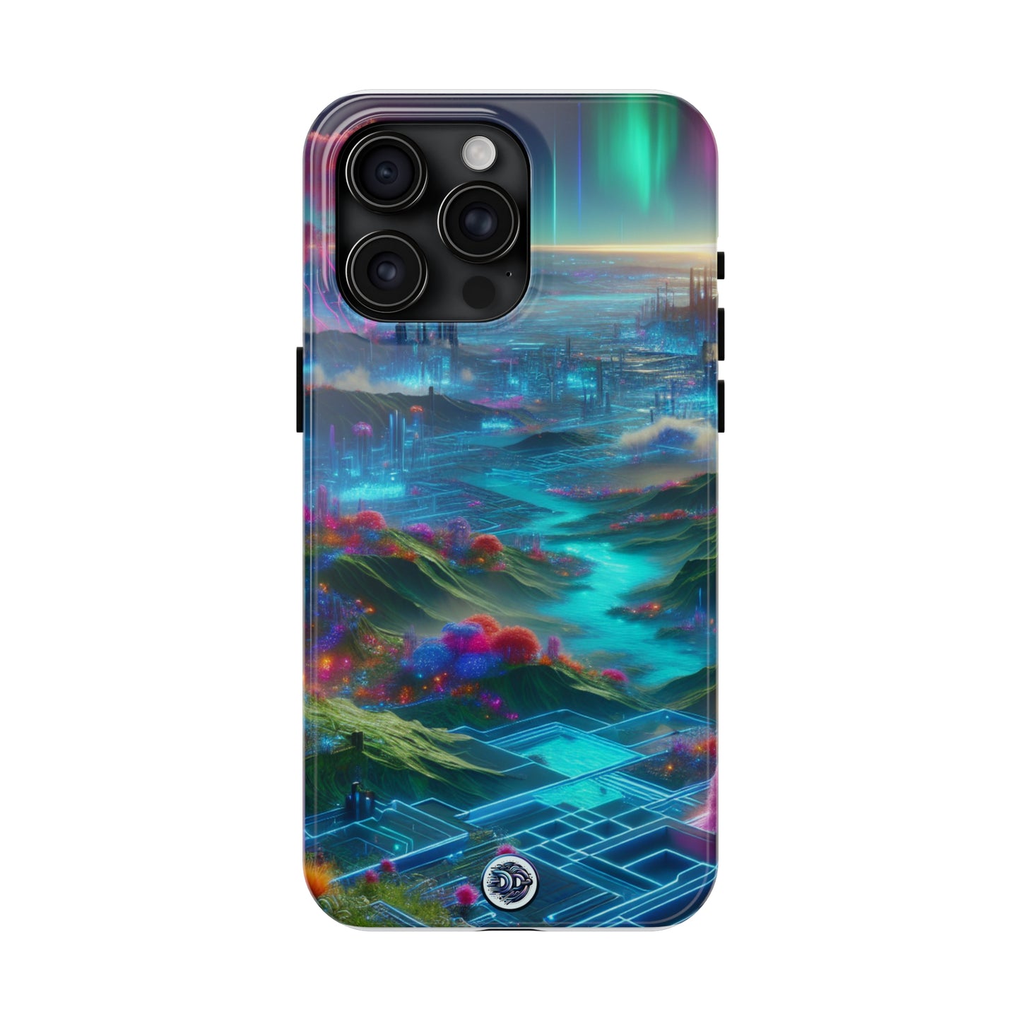 Futuristic Neon Landscape Phone Case