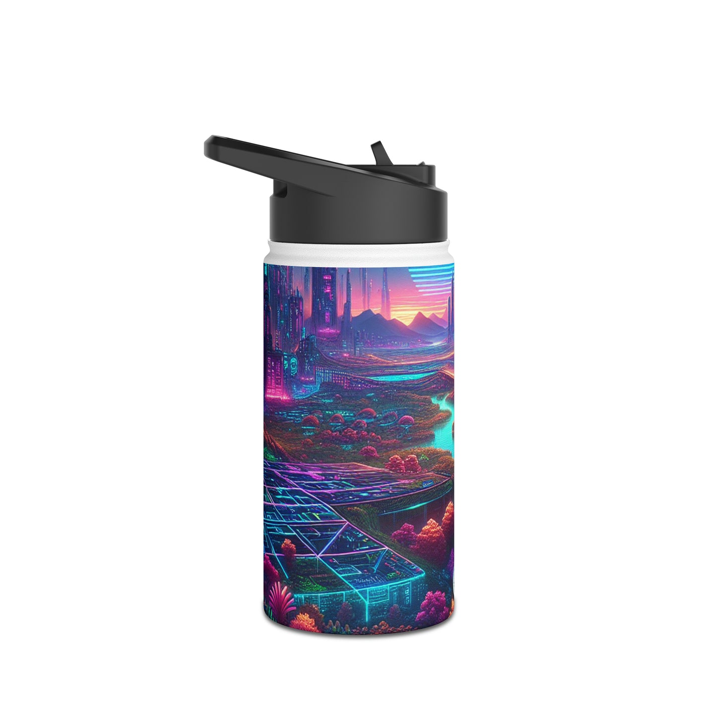 Futuristic Cityscape Bottle