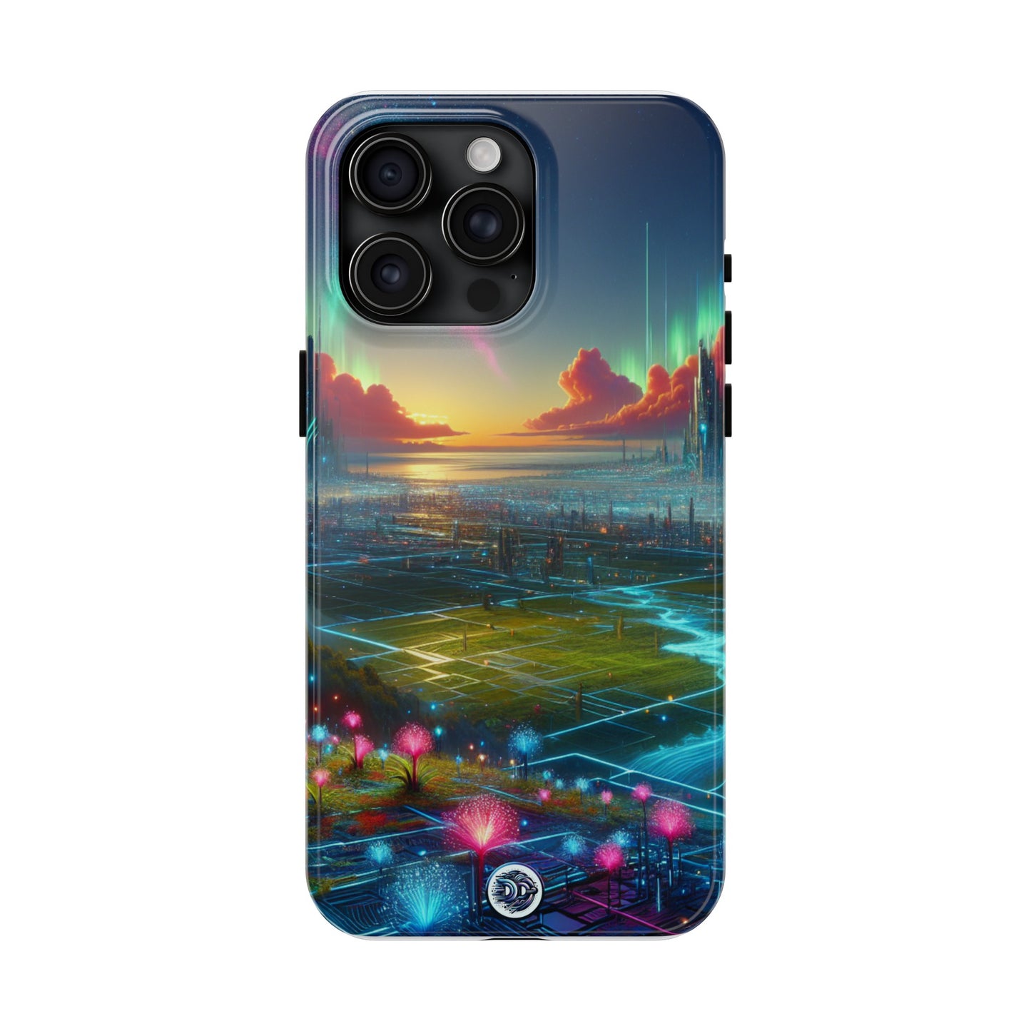 Futuristic Cityscape Aurora Phone Case