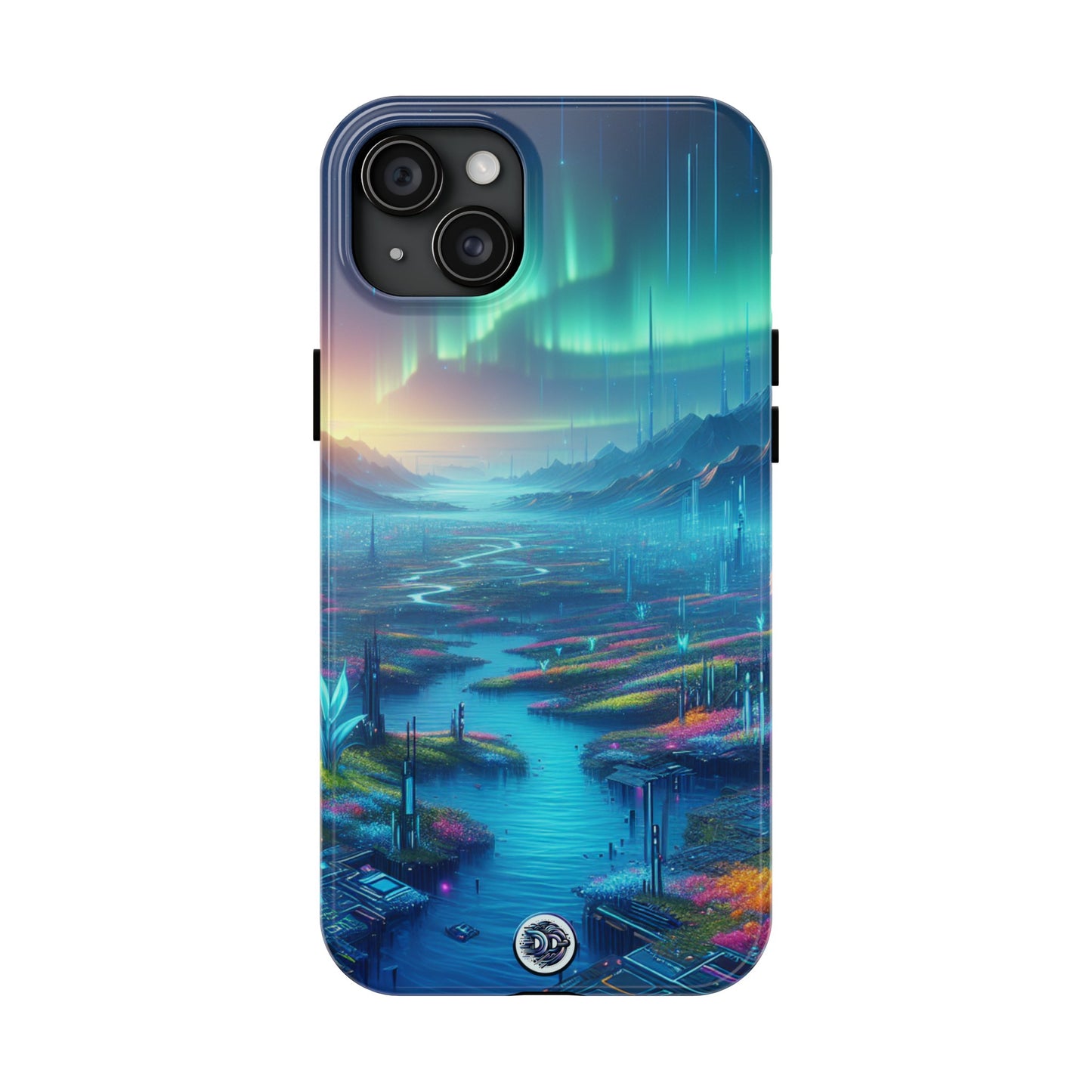 Futuristic City Aurora Phone Case