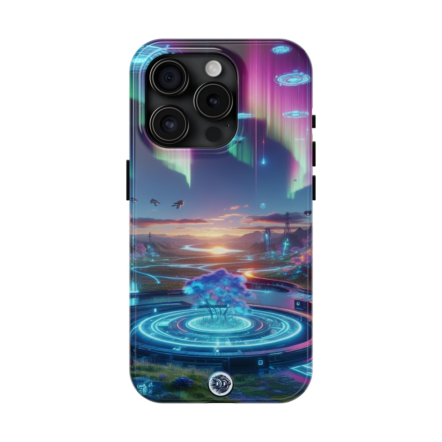 Futuristic Aurora Landscape Phone Case