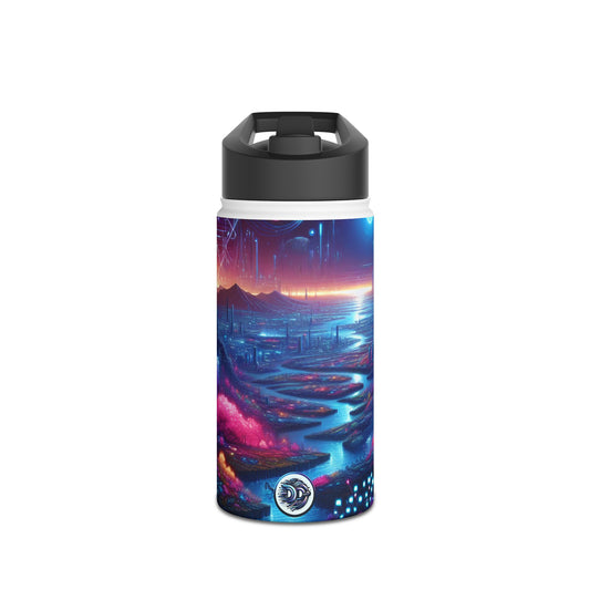 Futuristic Cityscape Water Bottle