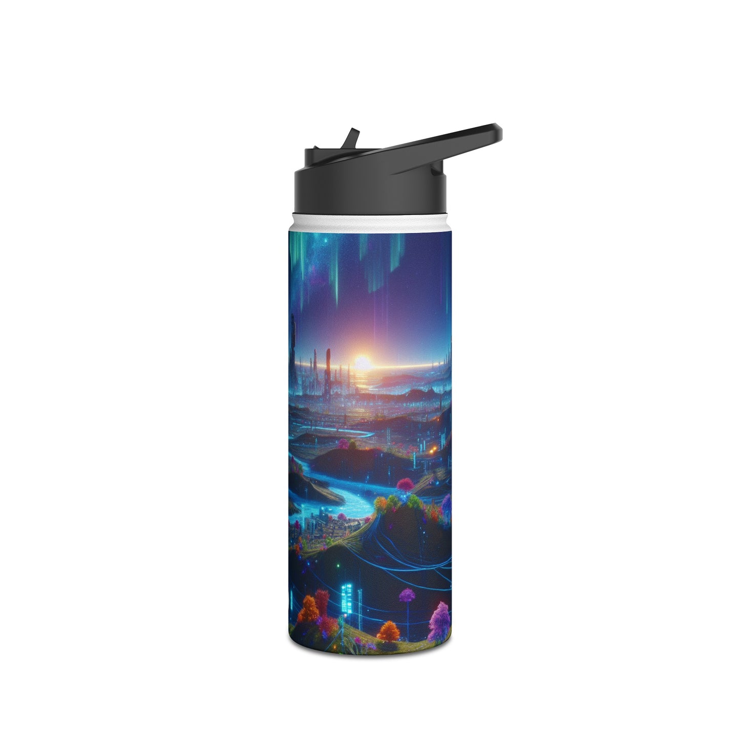 Futuristic Cityscape Bottle