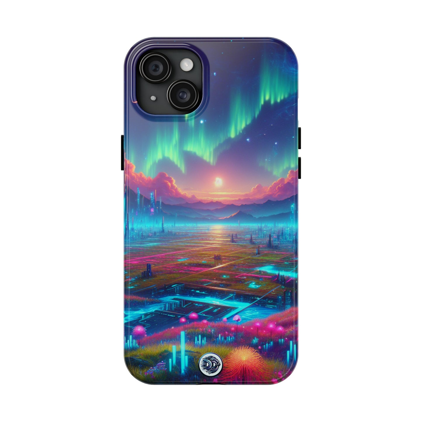Futuristic City Aurora Phone Case