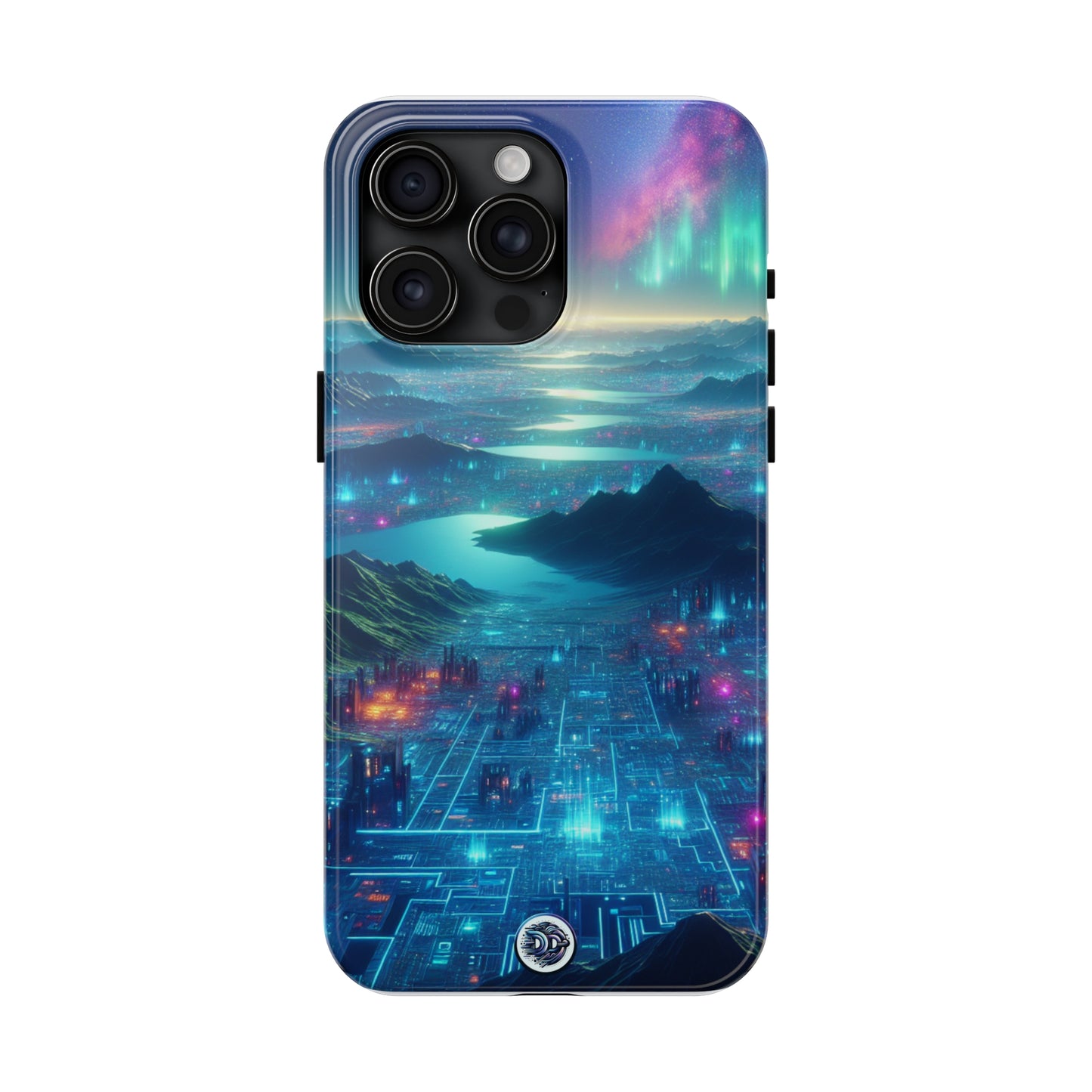 Futuristic Cityscape Aurora Phone Case