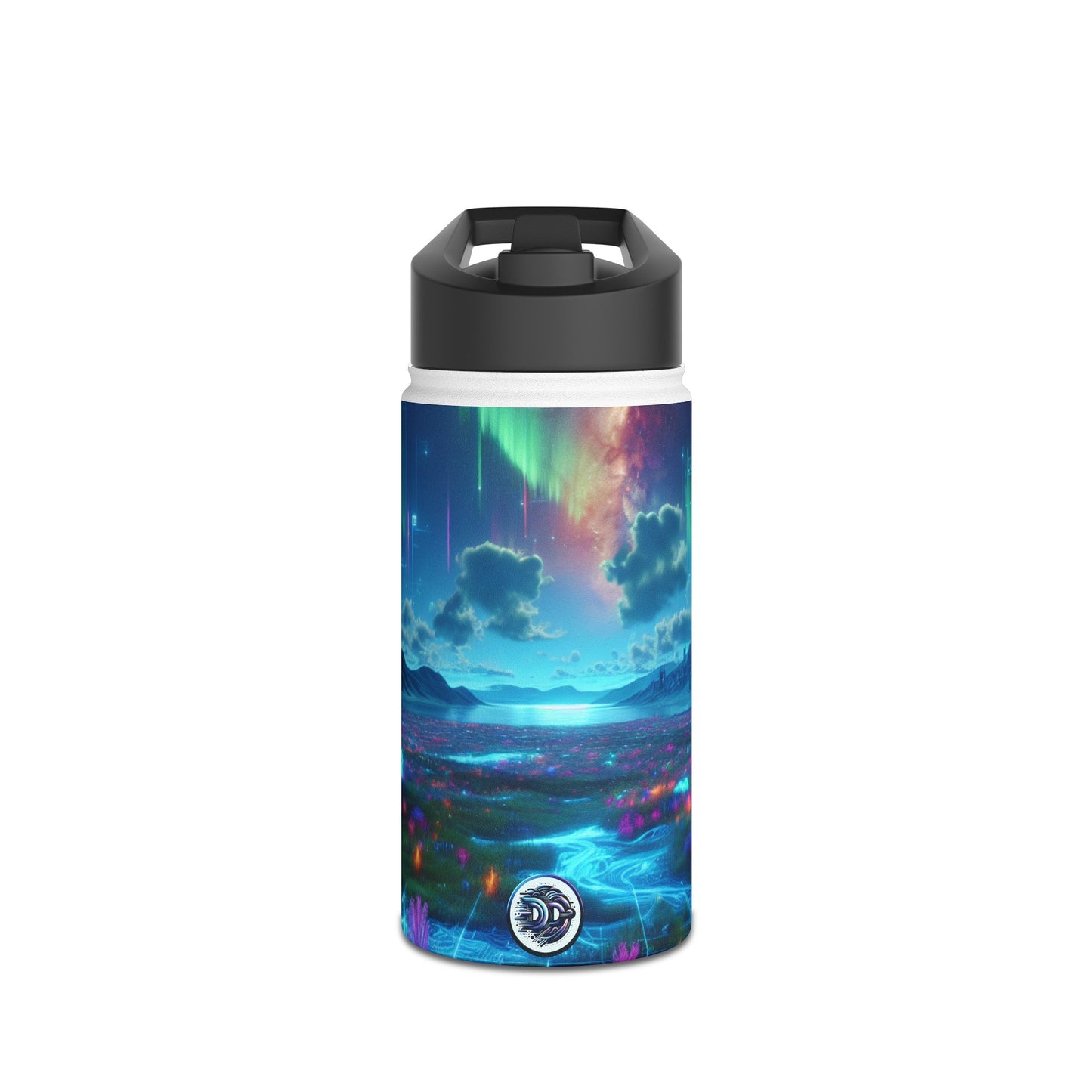 Futuristic Cityscape Water Bottle