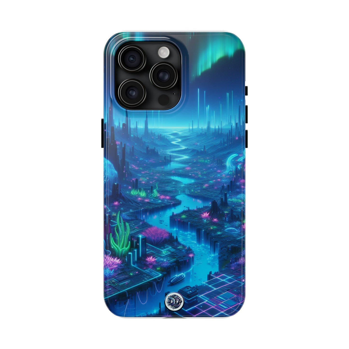 Cyber Aurora Cityscape Phone Case