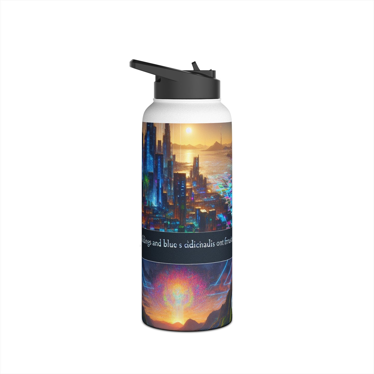 Futuristic Cityscape Bottle