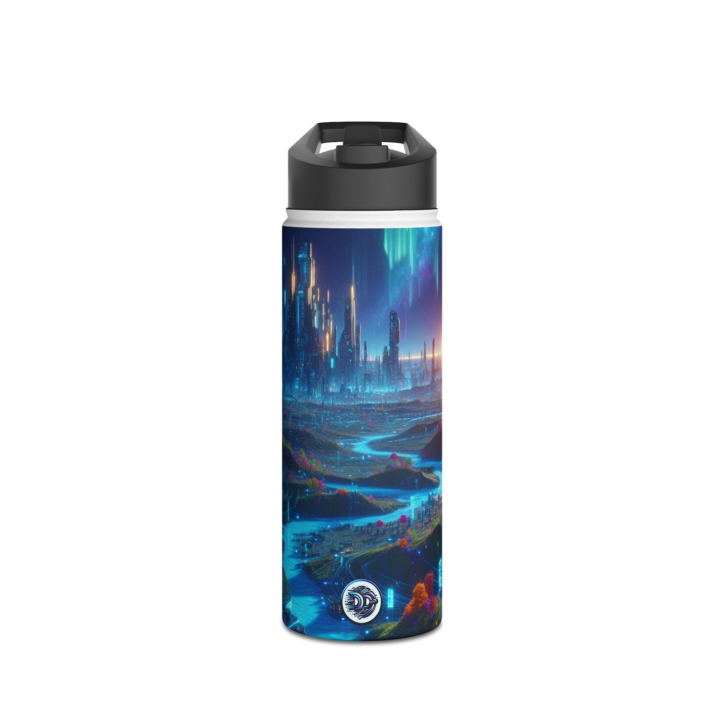 Futuristic Cityscape Bottle
