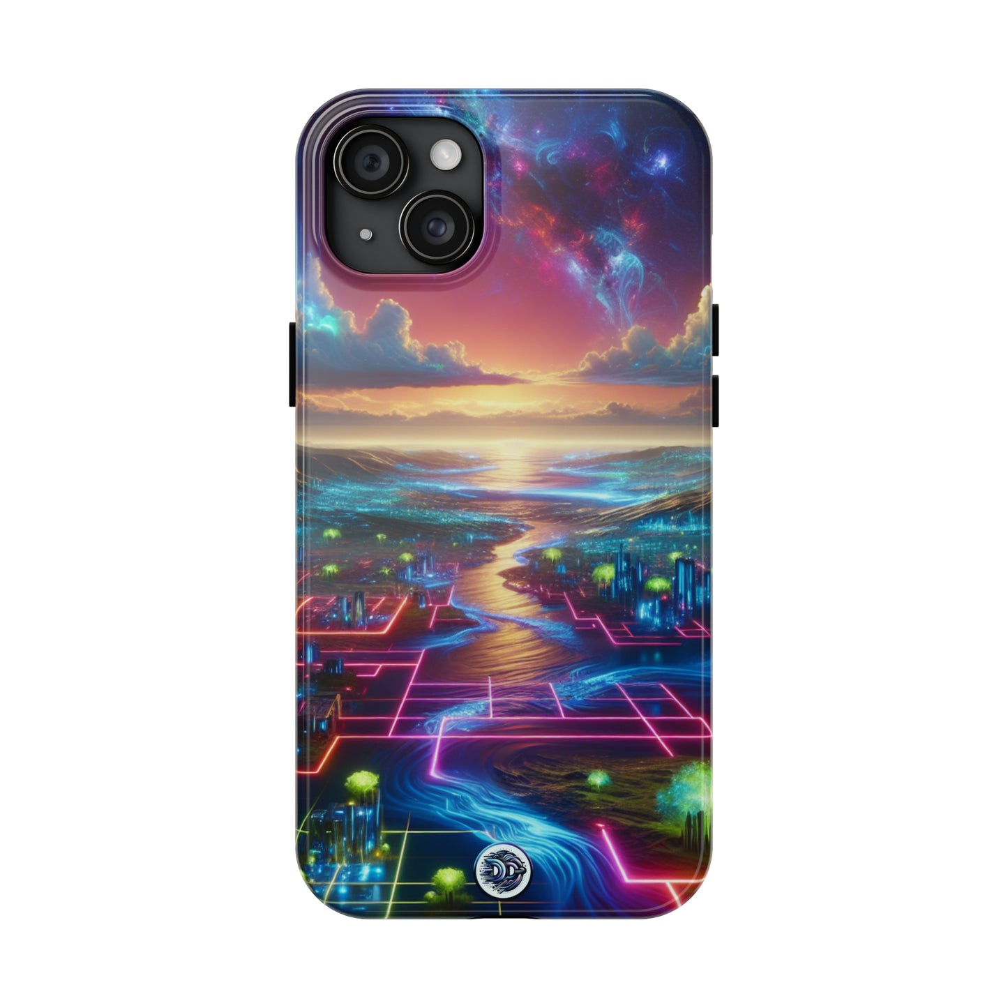 Futuristic Neon Landscape Phone Case